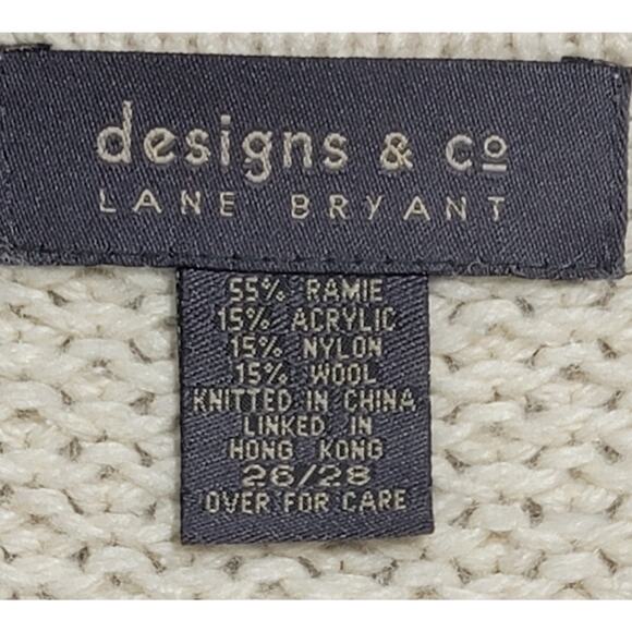 Lane Bryant Designs & Co. Tan Brown Beige 3/4 Zipper Knitted Vest 26 28 Stretchy - Picture 3 of 3